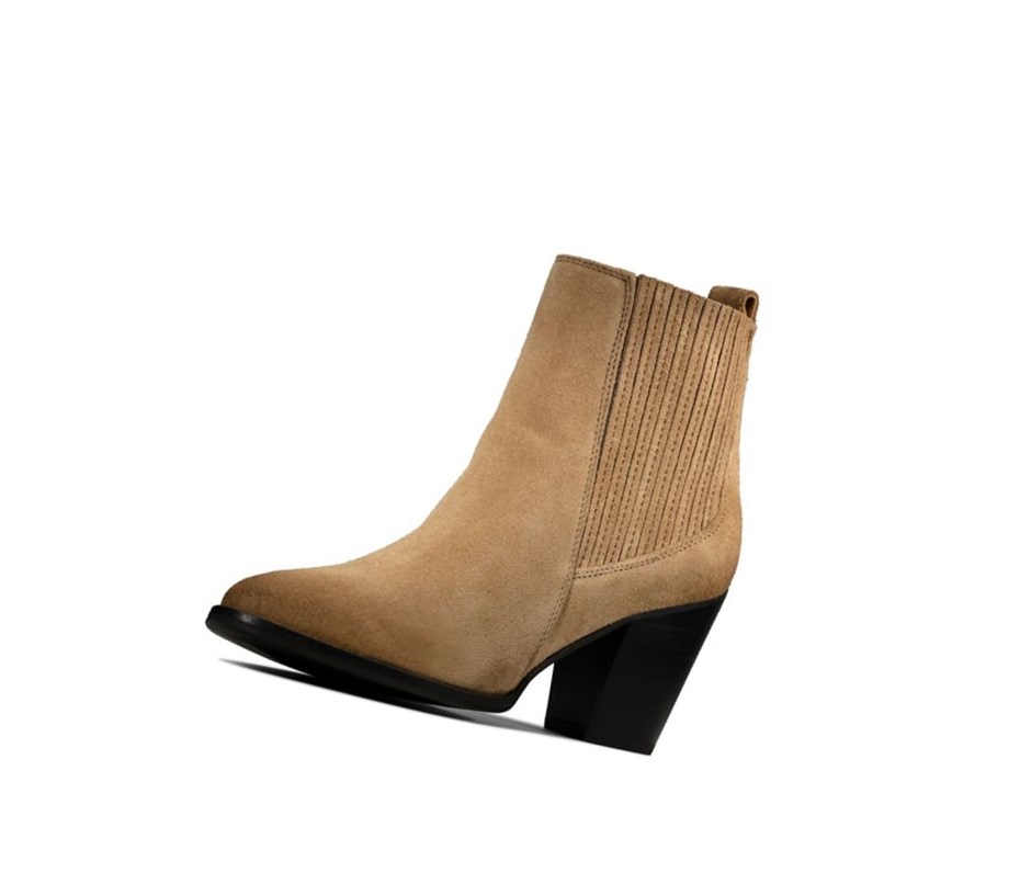 Clarks West Lo Wildleder Stiefel mit Absatz Damen Braun | YGKZ47639