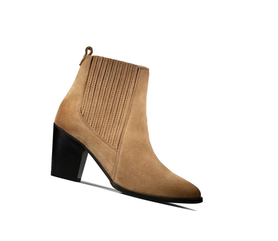 Clarks West Lo Wildleder Stiefel mit Absatz Damen Braun | YGKZ47639