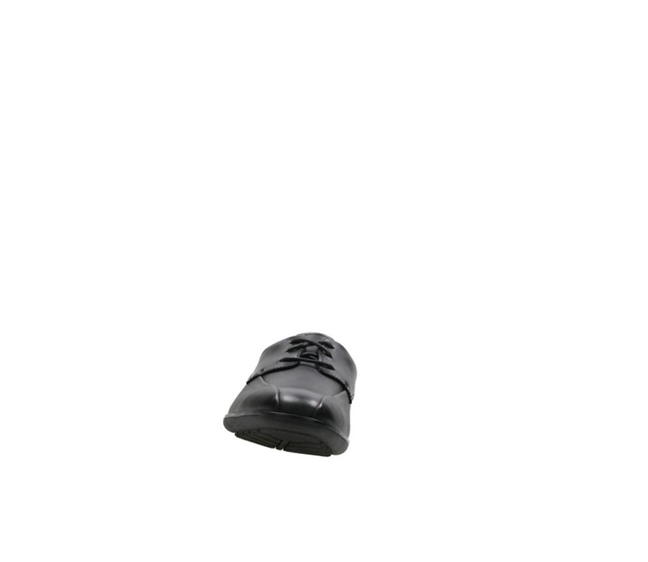 Clarks Willis Lad Leder Schulschuhe Jungen Schwarz | BNCV86793