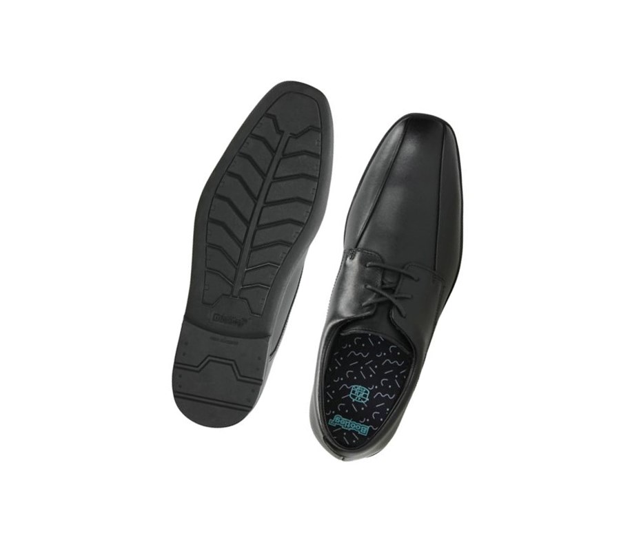 Clarks Willis Lad Leder Schulschuhe Jungen Schwarz | BNCV86793