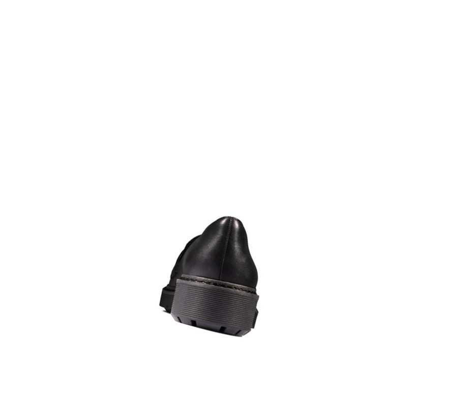 Clarks Witcombe Dawn Leder Flache Schuhe Damen Schwarz | FHWD31429