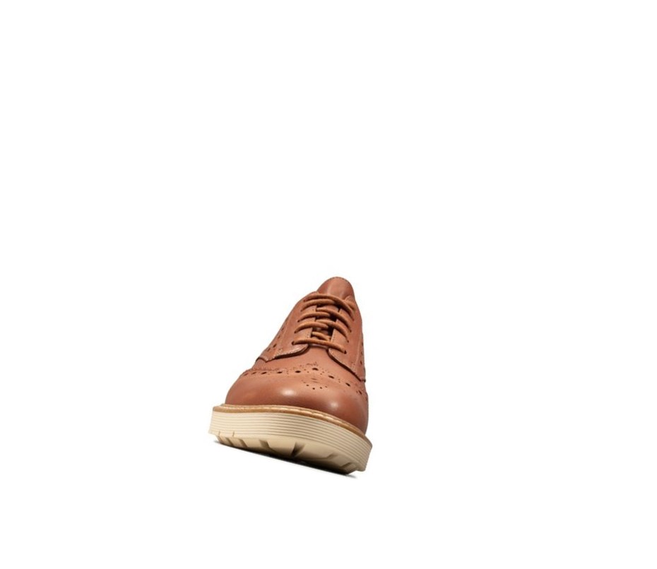 Clarks Witcombe Echo Leder Schnürschuhe Damen Braun | DUAE87953