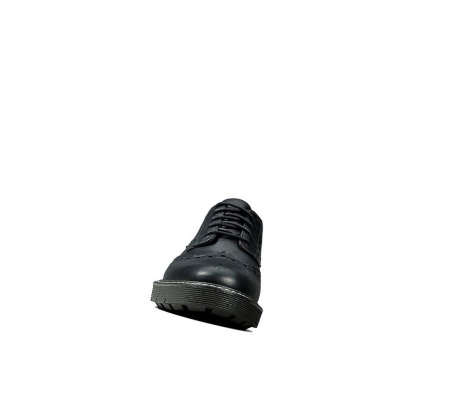 Clarks Witcombe Echo Leder Schnürschuhe Damen Schwarz | EJMN81342