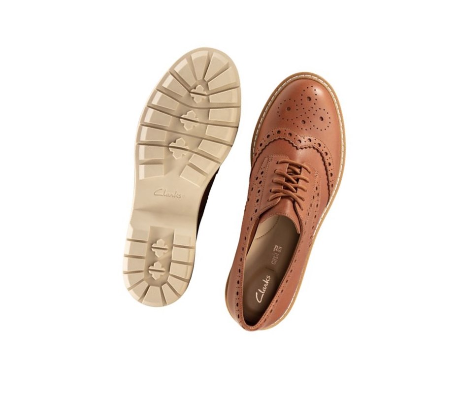 Clarks Witcombe Echo Leder Wanderschuhe Damen Braun | BFMO90518