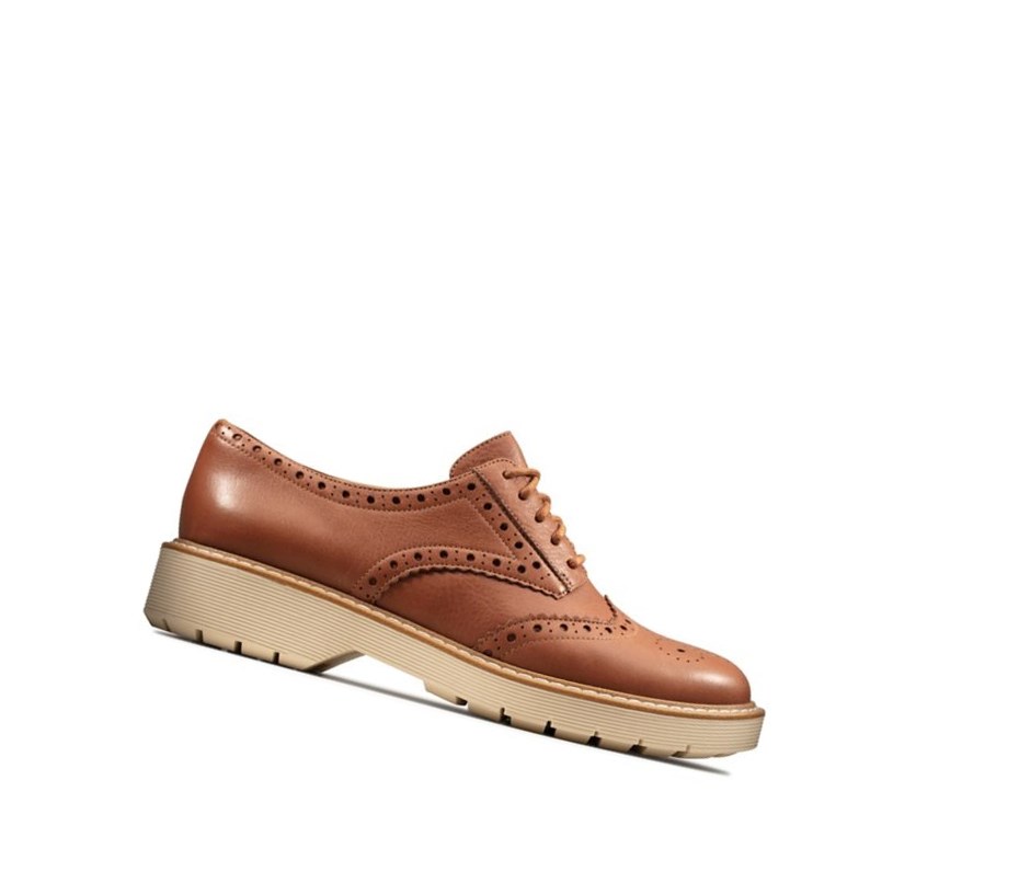 Clarks Witcombe Echo Leder Wanderschuhe Damen Braun | BFMO90518