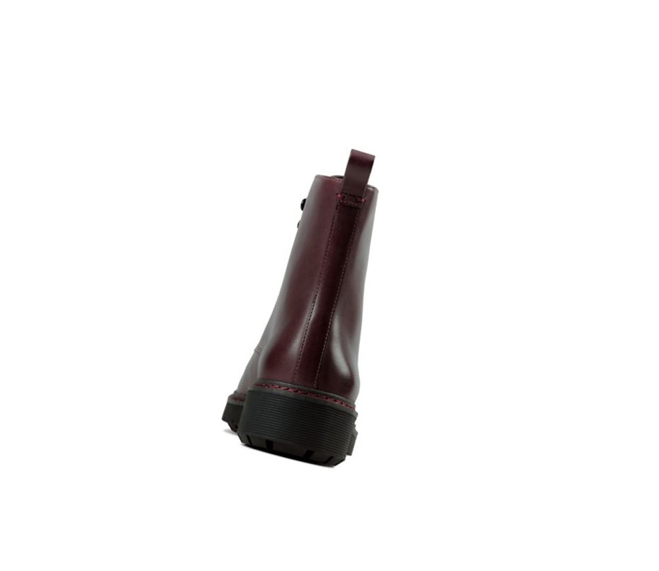 Clarks Witcombe Hi Leder Stiefeletten Damen Bordeaux | VXHB36719