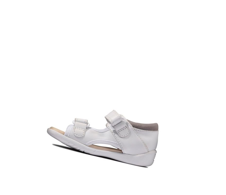 Clarks Zora Beau Leder Lässige Sandalen Jungen Weiß | JTHF36947
