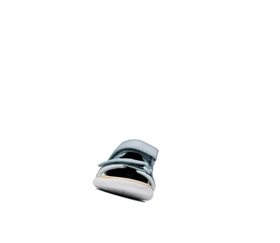 Clarks Zora Beau Leder Lässige Sandalen Jungen Hellblau | TLPI76389